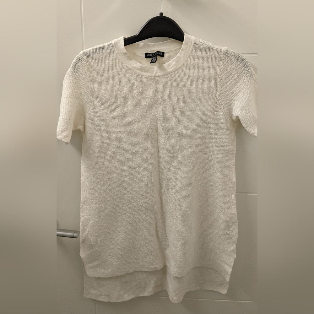 Eileen Fisher white organic linen top